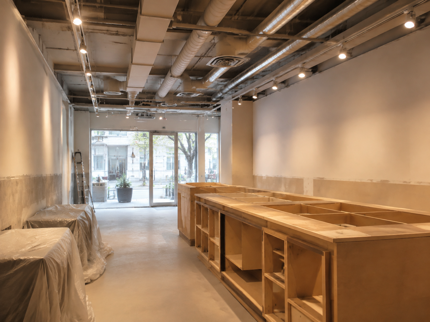 Local comercial en reforma con instalaciones e iluminación preparadas